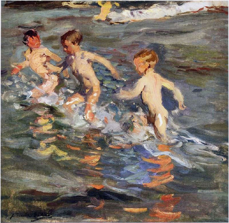 Children At The Beach by Joaquin Sorolla y Bastida