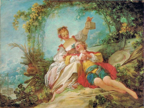 The Happy Lovers by Jean-Honore Fragonard