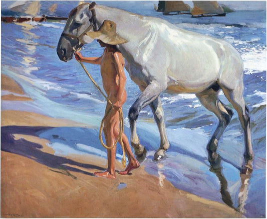 The Horse Bath by Joaquin Sorolla y Bastida