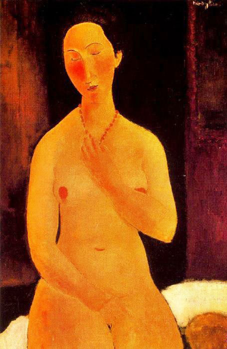 Seated Nude With Necklace by Amedeo Modigliani
