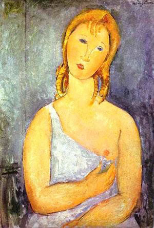 Girl In A White Chemise by Amedeo Modigliani