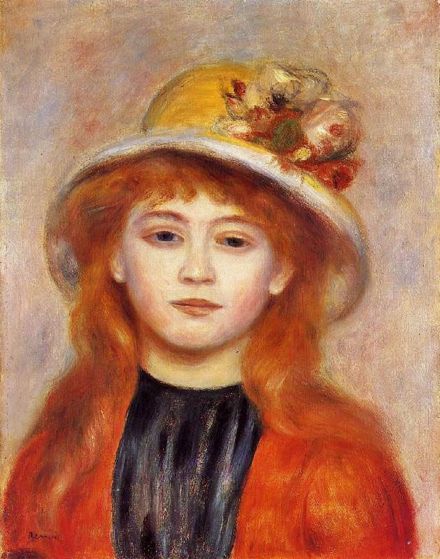 Woman Wearing A Hat by Pierre Auguste Renoir