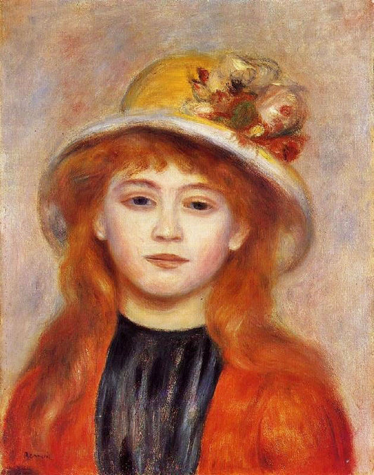 Woman Wearing A Hat by Pierre Auguste Renoir