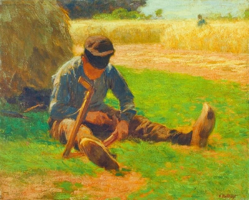 Boy Sharpening A Sickle by Edward Potthast