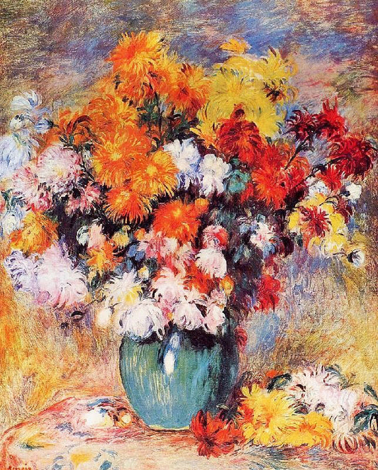 Vase Of Chrysanthemums, 1890 by Pierre Auguste Renoir