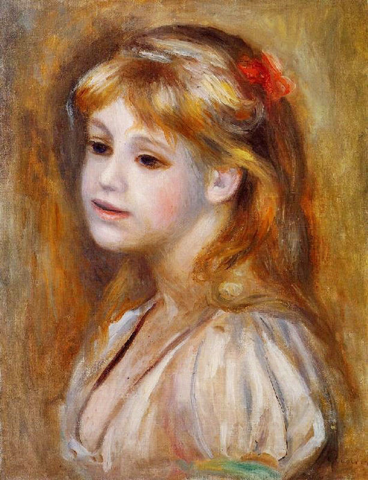 Little Girl With A Red Hair Knot by Pierre Auguste Renoir