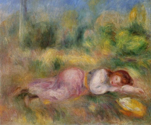 Girl Streched Out On The Grass by Pierre Auguste Renoir