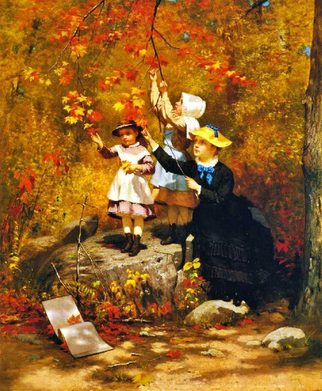 Gathering Autumn Leaves by John George Brown