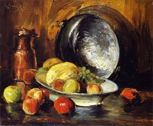 Still Life With Fruit And Copper Pot by William Merritt Chase