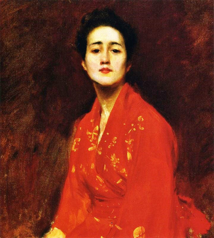 Study Of Girl In Japanese Dress by William Merritt Chase