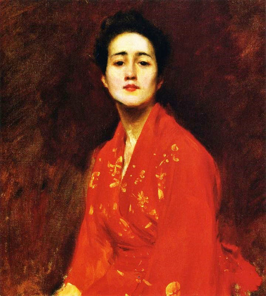Study Of Girl In Japanese Dress by William Merritt Chase