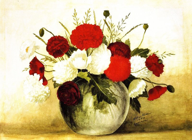 Carnations And Poppies by Helen Searle