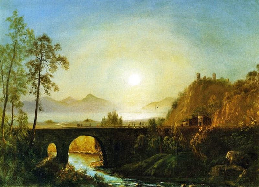 Landscape With Figures And Boat by Albert Bierstadt