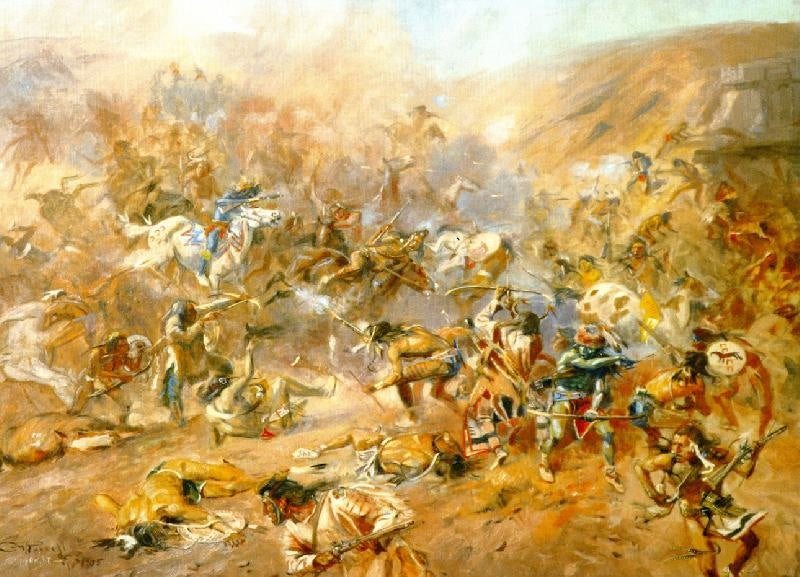Battle Of Belly River by Charles Marion Russell