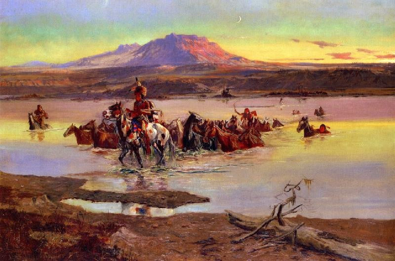 FORDING THE HORSE HERD