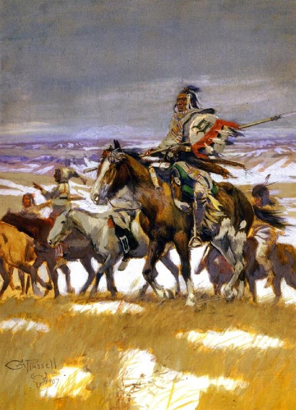 Crow Scouts In Winter by Charles Marion Russell