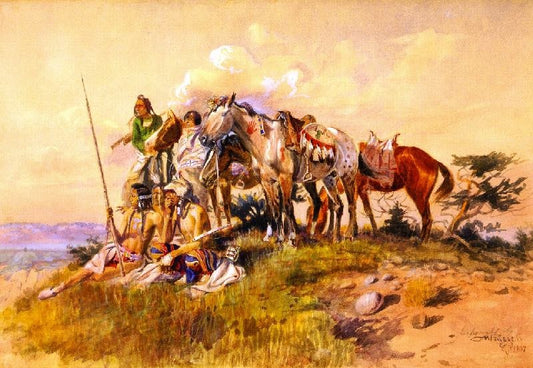 Watching For The Smoke Signal by Charles Marion Russell