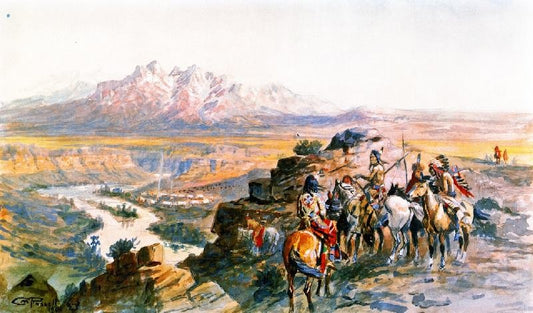 Planning The Attack On The Wagon Train by Charles Marion Russell