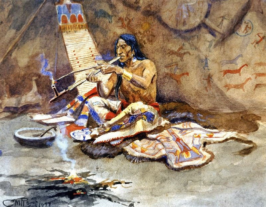 The Peace Pipe by Charles Marion Russell