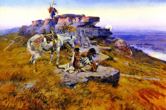 Her Heart Is On The Ground by Charles Marion Russell