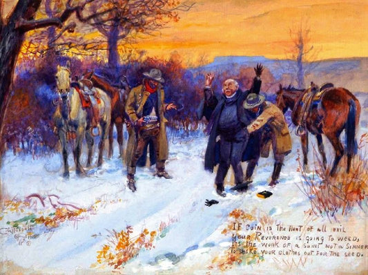 Fleecing The Priest by Charles Marion Russell