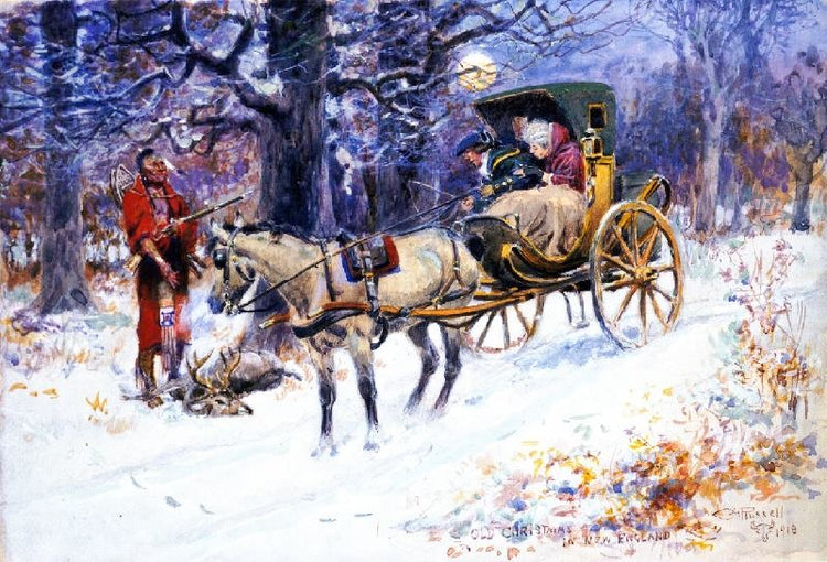 Old Christmas In New England by Charles Marion Russell