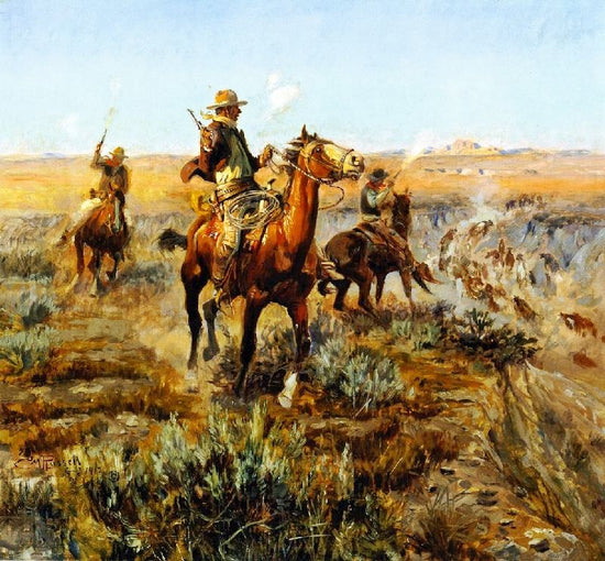 Smoking Cattle Out Of The Breaks by Charles Marion Russell