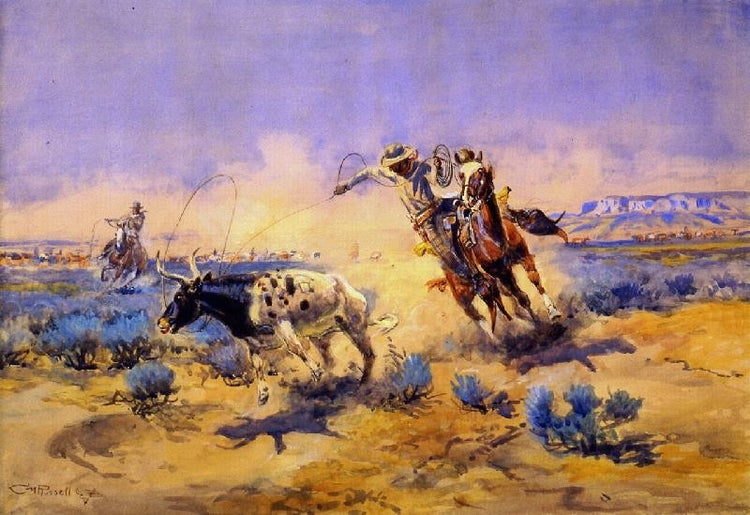 Cowboys From The Quarter Circle Box by Charles Marion Russell