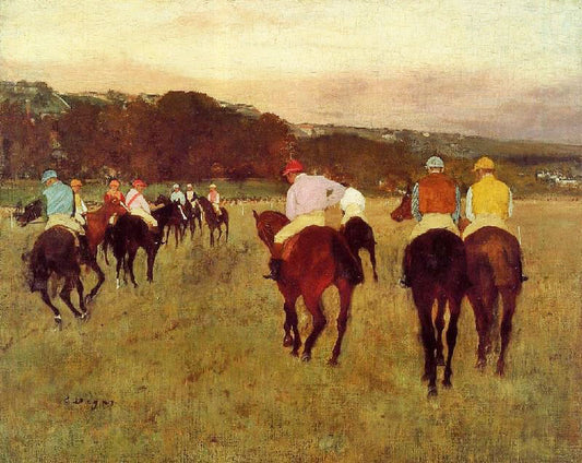 Racehorses At Longchamp by Edgar Degas