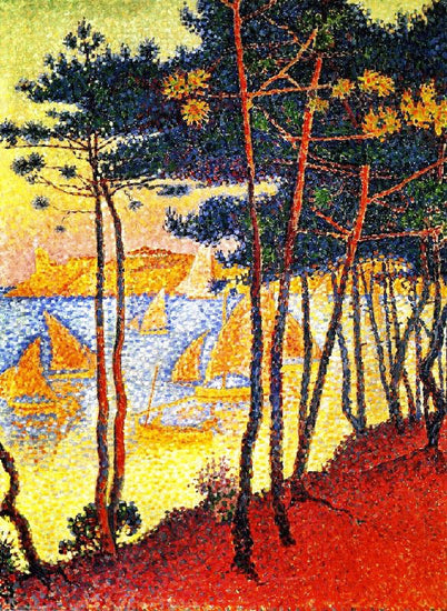 Sails And Pines by Paul Signac