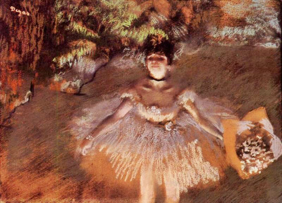 Dancer Onstage With A Bouquet by Edgar Degas