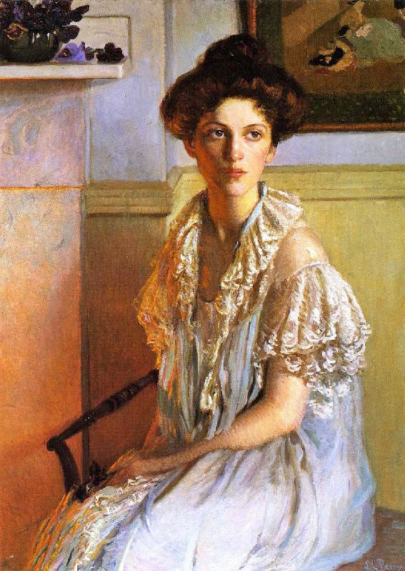 Lady With A Bowl Of Violets by Lilla Cabot Perr