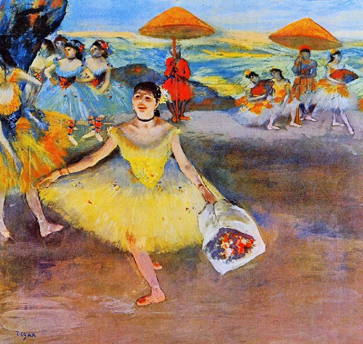 Dancer With A Bouquet Bowing by Edgar Degas