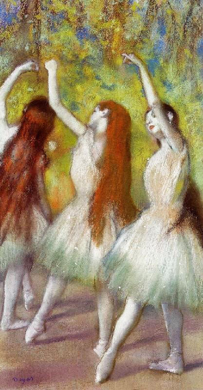 Dancers In Green by Edgar Degas