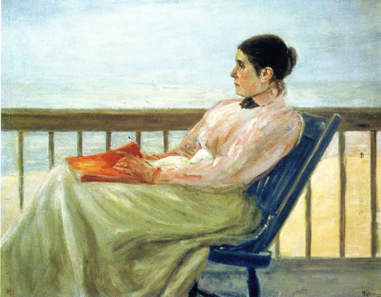 The Artist’S Wife At The Beach by Max Liebermann