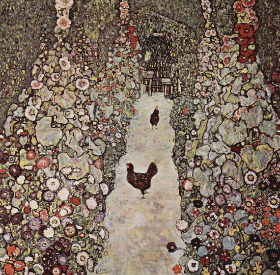 GARDEN WITH ROOSTERS