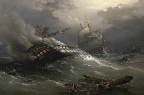 DESTRUCTION BY FIRE OF THE GUN SHIP ’ACHILLE’ AT THE CLOSE OF THE BATTLE OF TRAFALGAR