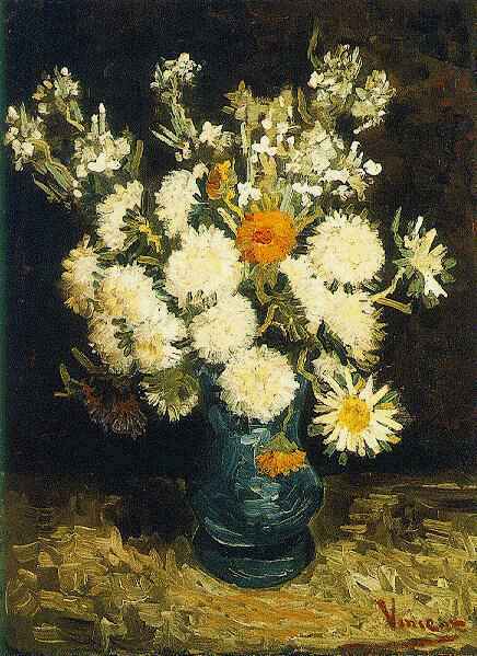 FLOWERS IN A BLUE VASE 1887