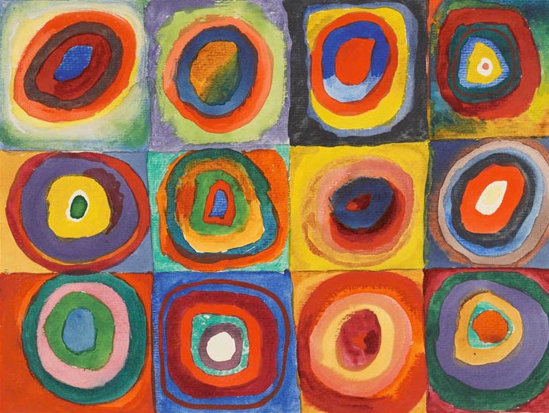 COLOR STUDY, SQUARES WITH CONCENTRIC RINGS 1913