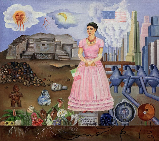 Self-Portrait On The Borderline Between Mexico And The United States by Frida Kahlo