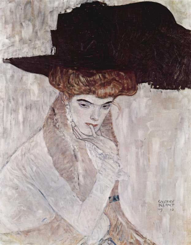 Lady With Feather Hat, 1910 by Gustav Klimt