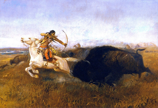 INDIANS HUNTING BUFFALO