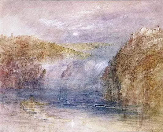 FALLS OF THE RHINE AT SCHAFFHAUSEN, MOONLIGHT