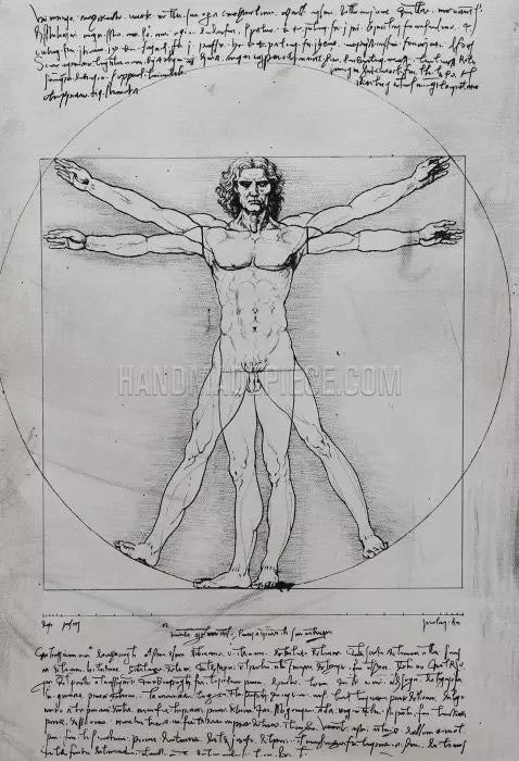 VITRUVIAN MAN, STUDY OF PROPORTIONS, FROM VITRUVIUS’S DE ARCHITECTURA