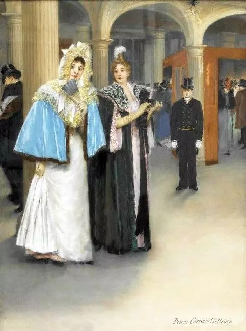 TWO LADIES IN THE THEATER FOYER