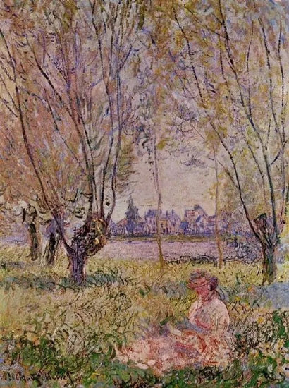 WOMAN SITTING UNDER THE WILLOWS