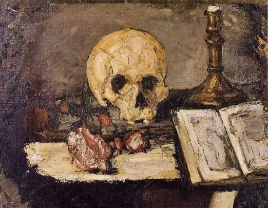 STILL LIFE WITH SKULL AND CANDLESTICK