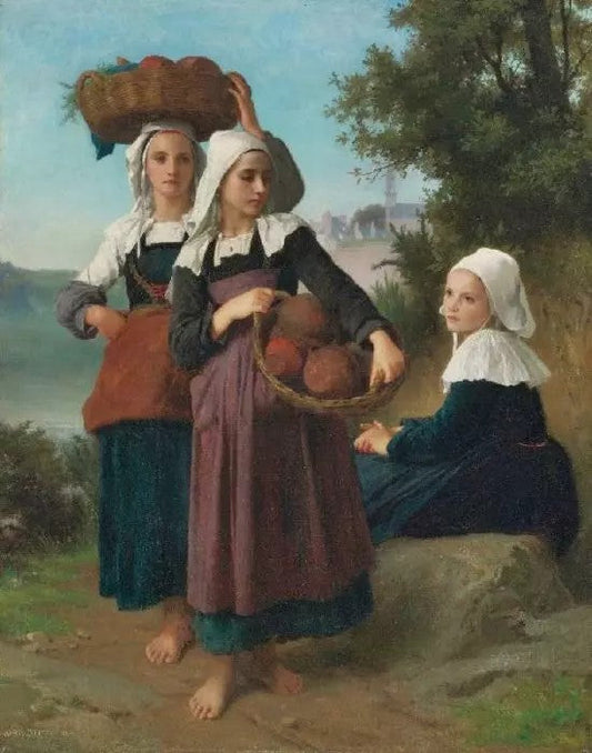 GIRLS RETURNING FROM THE MARKET
