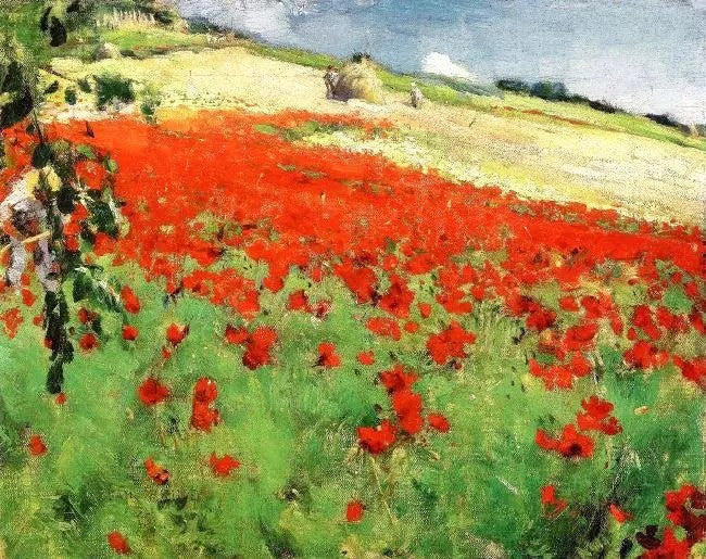 LANDSCAPE WITH POPPIES