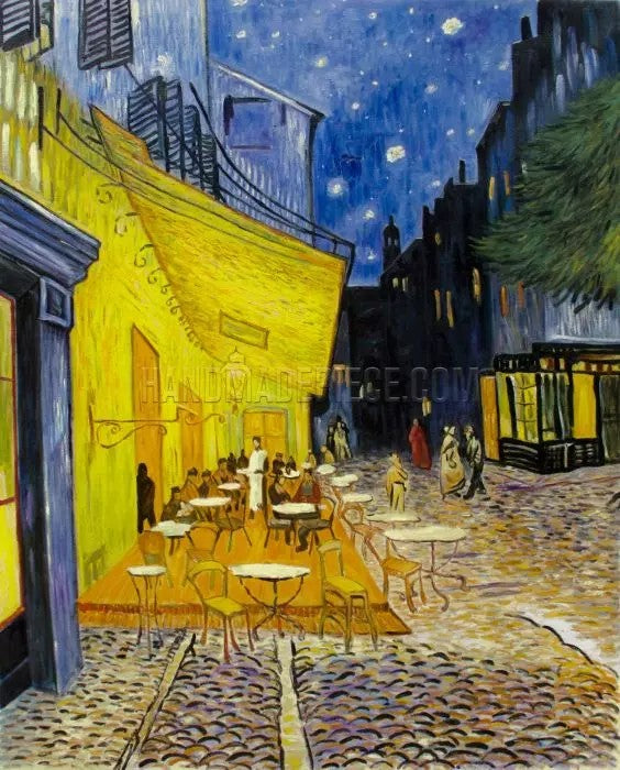 THE CAFE TERRACE ON THE PLACE DE FORUM, ARLES, AT NIGHT